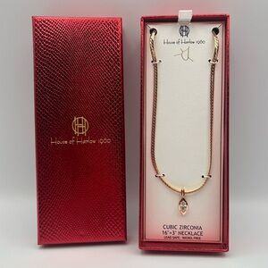 *New* (1 Left) House of Harlow 1960 Gold and Cubic Zirconia Necklace